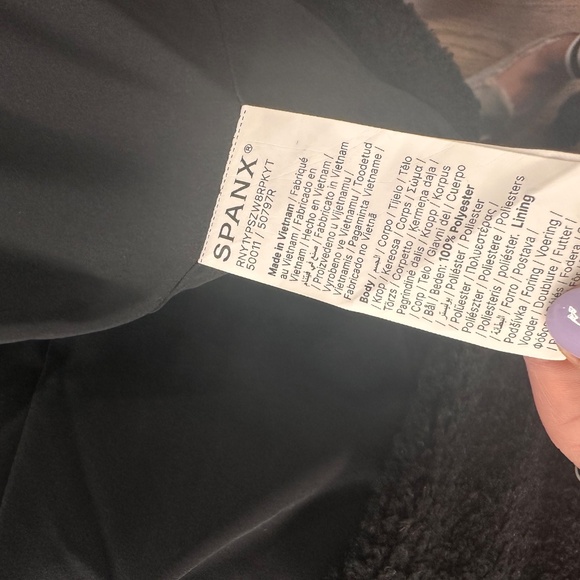 NWT Spanx Fleece Shawl Jacket In Black Size Small - Picture 4 of 7